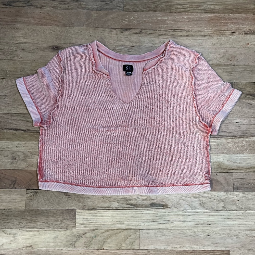 Women’s BDG Cropped Inside-out Terry Cloth Shirt Size Medium